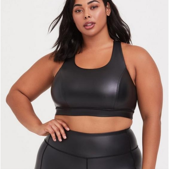 torrid Other - New! 4x [Torrid] Faux Leather Strappy Back Light Support Sports Bra